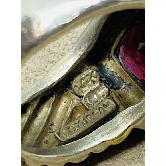 DAVID YURMAN - Sterling Silver 14k Gold & 8mm Garnet Noblesse Ring, Size 5.5 - Picture 3 of 11